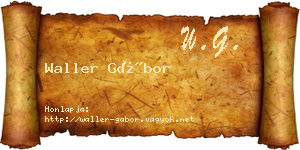 Waller Gábor névjegykártya